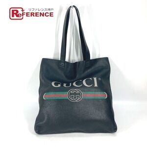 Gucci Sherry Line Logo Shoulder Bag Tote Leather Black